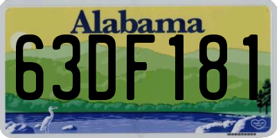 AL license plate 63DF181