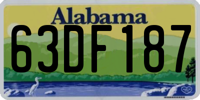 AL license plate 63DF187