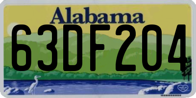 AL license plate 63DF204