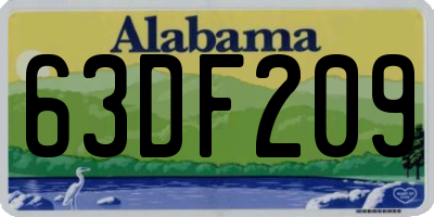 AL license plate 63DF209