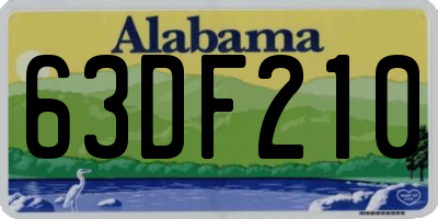 AL license plate 63DF210