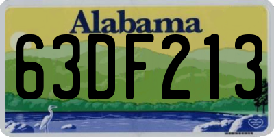 AL license plate 63DF213