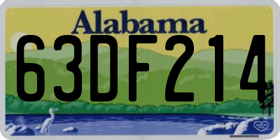 AL license plate 63DF214