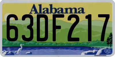 AL license plate 63DF217