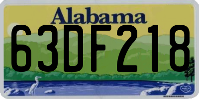 AL license plate 63DF218