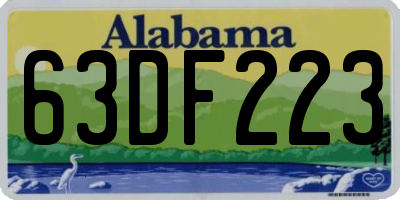 AL license plate 63DF223