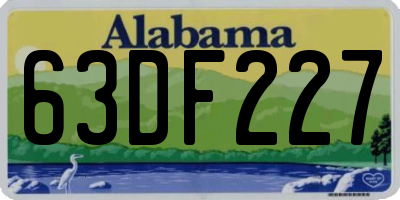 AL license plate 63DF227