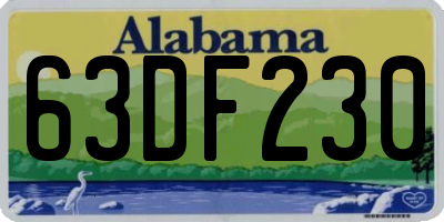 AL license plate 63DF230