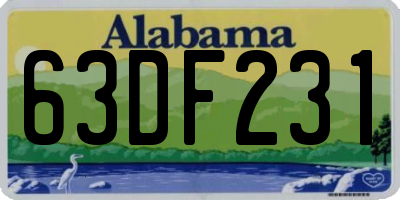 AL license plate 63DF231