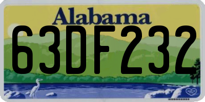AL license plate 63DF232