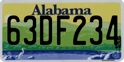AL license plate 63DF234