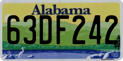 AL license plate 63DF242