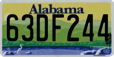 AL license plate 63DF244