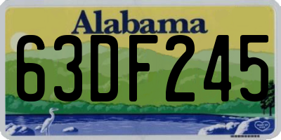AL license plate 63DF245