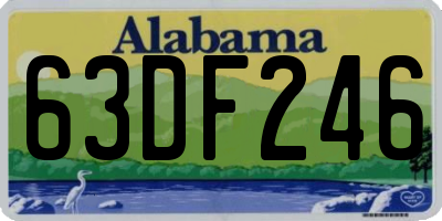 AL license plate 63DF246