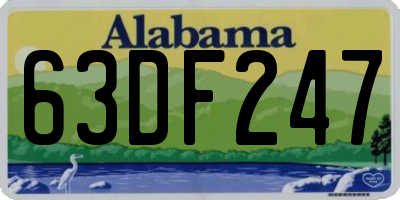 AL license plate 63DF247