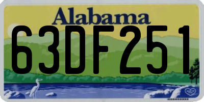 AL license plate 63DF251
