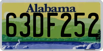 AL license plate 63DF252