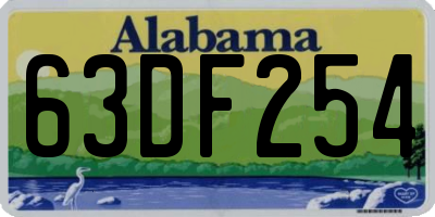 AL license plate 63DF254