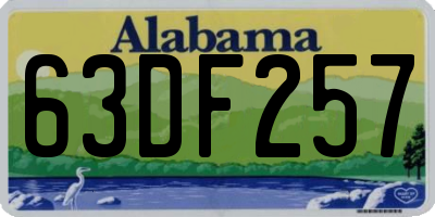 AL license plate 63DF257