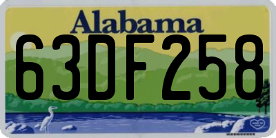 AL license plate 63DF258