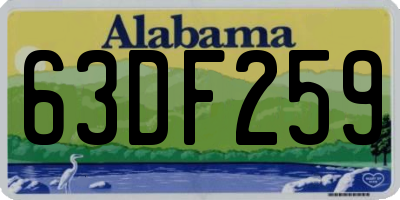 AL license plate 63DF259