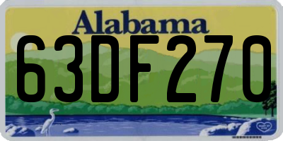 AL license plate 63DF270