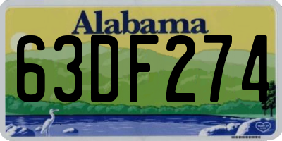 AL license plate 63DF274