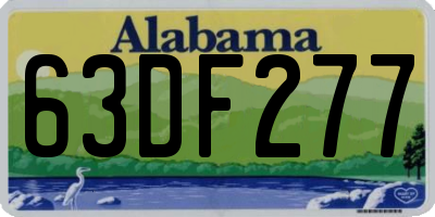AL license plate 63DF277