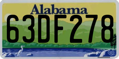 AL license plate 63DF278