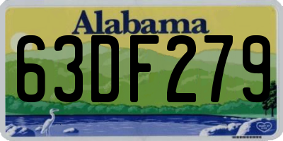 AL license plate 63DF279