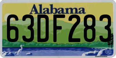 AL license plate 63DF283