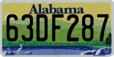 AL license plate 63DF287