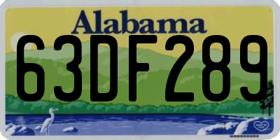 AL license plate 63DF289