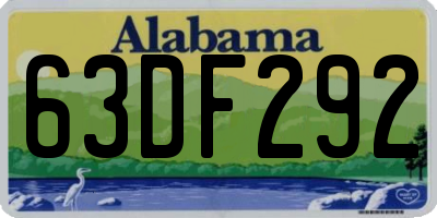 AL license plate 63DF292
