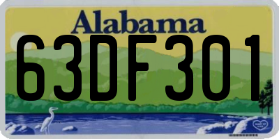 AL license plate 63DF301