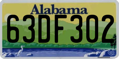 AL license plate 63DF302