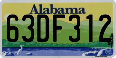AL license plate 63DF312