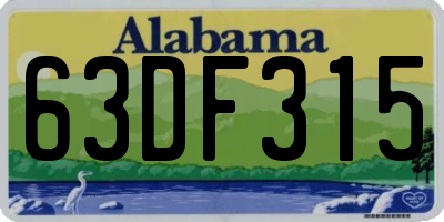 AL license plate 63DF315