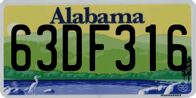 AL license plate 63DF316