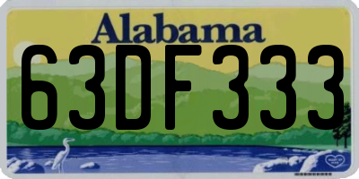AL license plate 63DF333