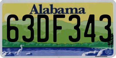 AL license plate 63DF343