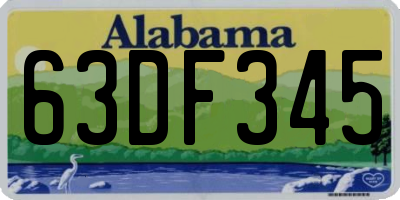 AL license plate 63DF345