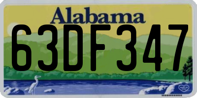 AL license plate 63DF347