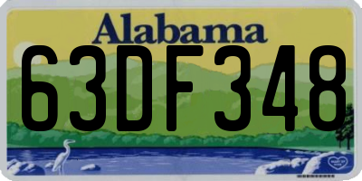 AL license plate 63DF348
