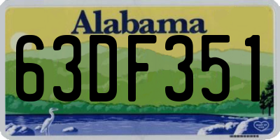 AL license plate 63DF351