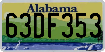 AL license plate 63DF353