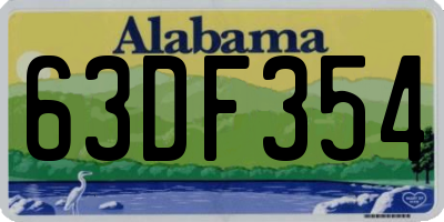 AL license plate 63DF354