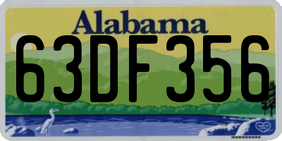 AL license plate 63DF356