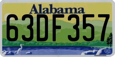 AL license plate 63DF357